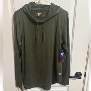 NWT! Women's Reebok Moisture Wicking Hooded Slim Fit Top, Shirt, Hoodie Size L